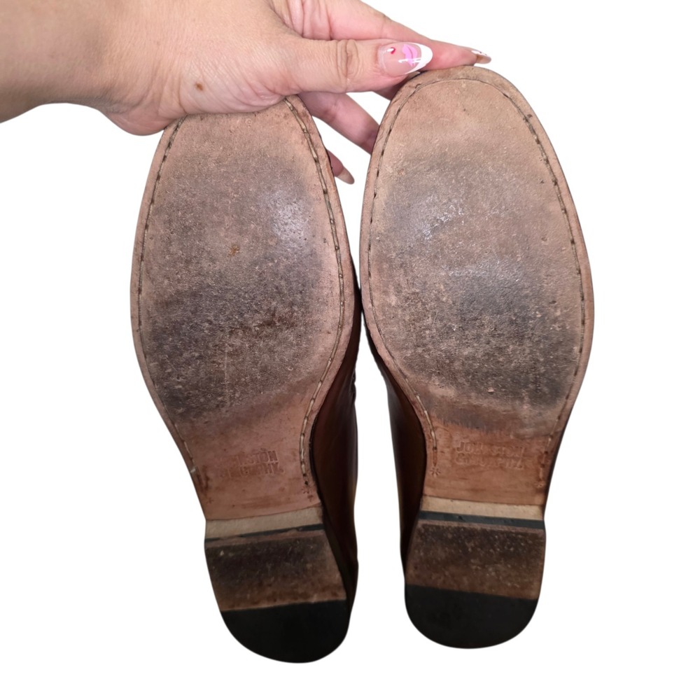 Johnston & Murphy Mens 10 M Brown Leather Loafers Moc Toe Dress Shoes - Picture 11 of 11